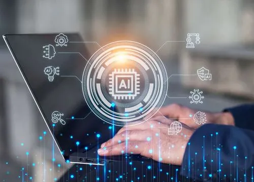 ILUSTRASI Menggunakan artificial intelligence atau AI
